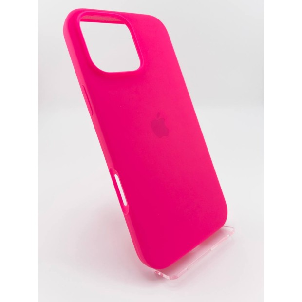 Силіконовий оригінальний чохол круглої форми для Apple iPhone 16 Pro Max (31) рожевий кольору Барбі