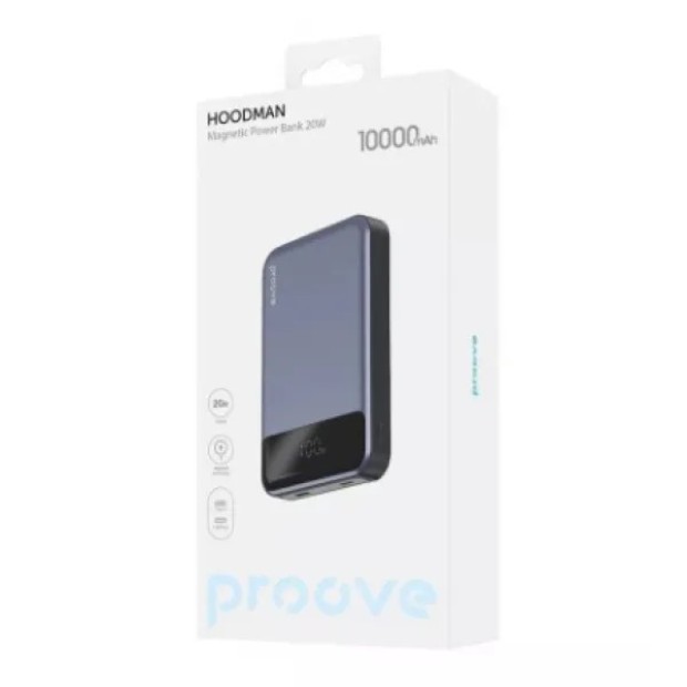 Бездротовий акумулятор Proove Hoodman MagSafe Magnetic 10000mAh 20W (Сірий)