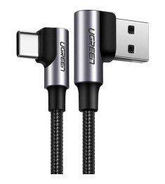 USB-кабель UGREEN US176 Angled 3A (1м) (Type-C) (Чорний)