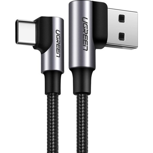 USB-кабель UGREEN US176 Angled 3A (1м) (Type-C) (Чорний) USB-кабель UGREEN US176 Angled 3A (1м) (Type-C) (Чорний)