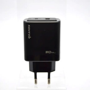 СЗУ-адаптер USB Senteo Z-01 PD / QC3.0 30W (1Type-C / 1USB) (Чёрный) (Уценка) (Категория 1)