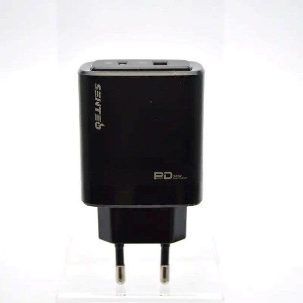 СЗУ-адаптер USB Senteo Z-01 PD / QC3.0 30W (1Type-C / 1USB) (Чёрный) (Уценка) (Категория 1)