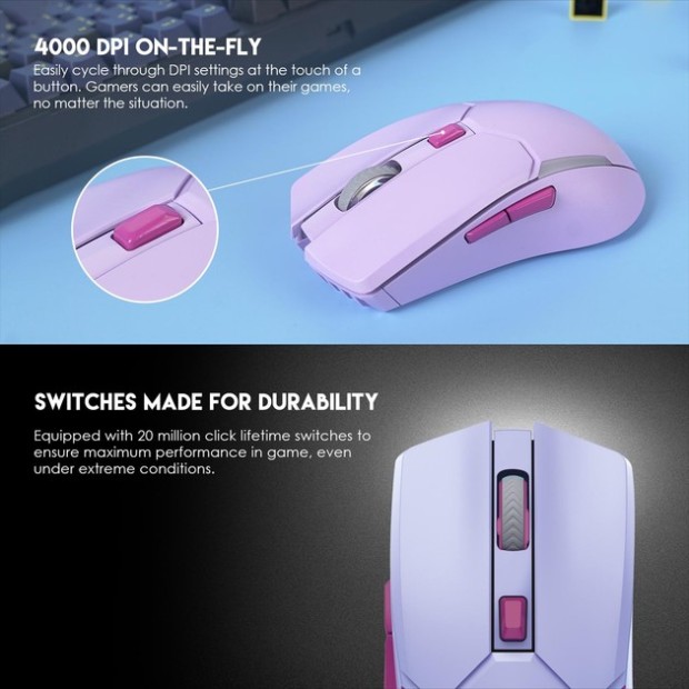 Бездротова ігрова миша Fantech WGC2 Venom II Vibe (Фіолетова)