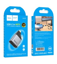Перехідник Hoco UA33 Type-C to HDMI (HDTV) 4K 30Hz (Сірий)