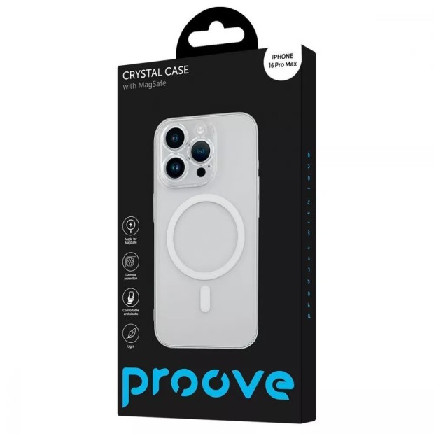 Прозорий чохол Proove Crystal Case MagSafe для Apple iPhone 16 Pro Max Прозорий чохол Proove Crystal Case MagSafe для Apple iPhone 16 Pro Max
