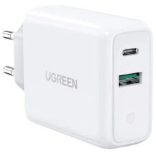 СЗУ-адаптер UGREEN CD170 38W QC3.0 (1USB/1Type-C) (White)