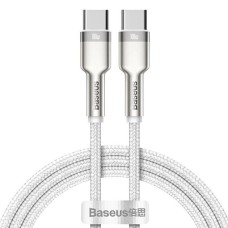 USB-кабель Baseus Cafule Metal Data 100W (1m) (Type-C to Type-C) (Белый) CATJK-C02