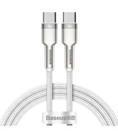 USB cable Baseus Cafule Metal Data 100W (1m) (Type-C to Type-C) (White) CATJK-C0..