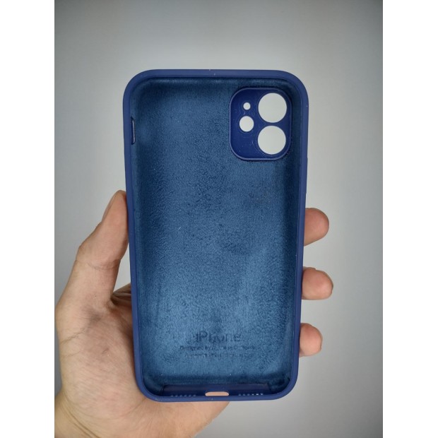 Силіконовий оригінальний чохол Square RoundCam для Apple iPhone 11 (32) глибокий темно-синій.