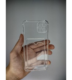 Силіконовий чохол-картхолдер 6D для Apple iPhone 11 Pro Max (Прозорий)