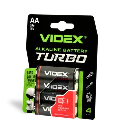 Батарейка Videx Turbo LR06 AA (4шт)