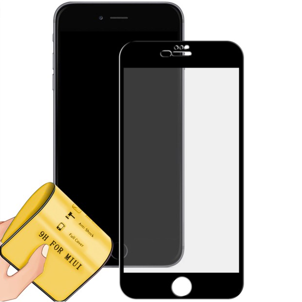 Захисне скло 5D Matte Ceramic для Apple iPhone 6 Plus  /  6s Plus, чорне.