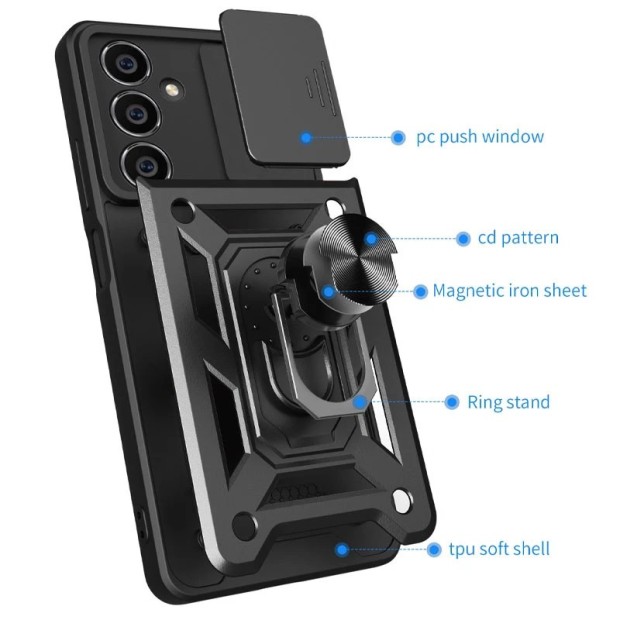 Бронь-чехол Ring Serge Armor Case Samsung Galaxy M34 5G (ShutCam) (Чёрный)