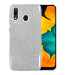 Силикон Glitter Samsung Galaxy A30 (2019) (Серебрянный)