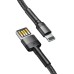 USB-кабель Baseus Cafule Special Edition 2.4A (1m) (Lightning) (Чёрный) CALKLF-GG1 USB-кабель Baseus Cafule Special Edition 2.4A (1m) (Lightning) (Чёрный) CALKLF-GG1