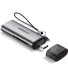 Перехідник Card Reader UGREEN CM184 (Type-C на TF  /  SD) (Сірий)