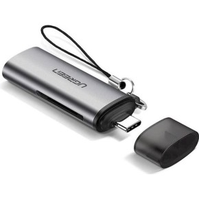 Перехідник Card Reader UGREEN CM184 (Type-C на TF  /  SD) (Сірий)