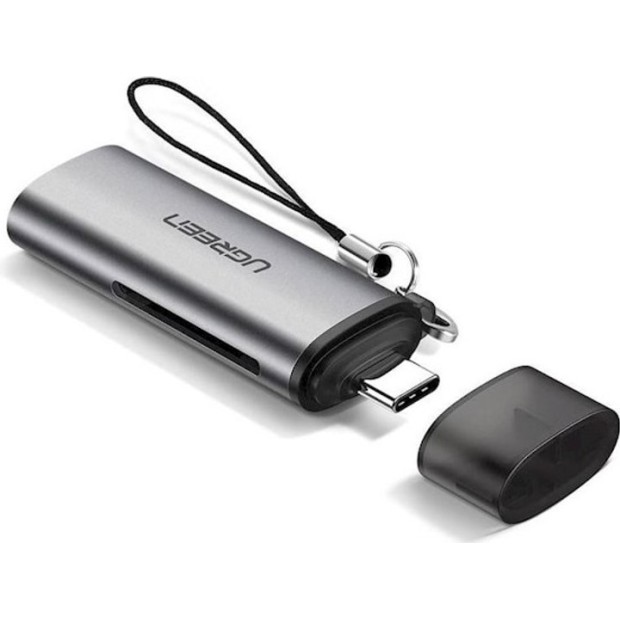 Перехідник Card Reader UGREEN CM184 (Type-C на TF  /  SD) (Сірий)