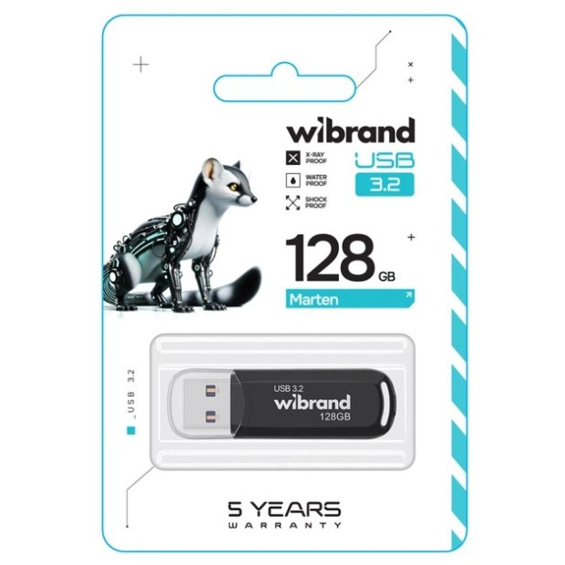 USB 3.2 флеш-накопичувач Wibrand Marten 128 ГБ USB 3.2 флеш-накопичувач Wibrand Marten 128 ГБ
