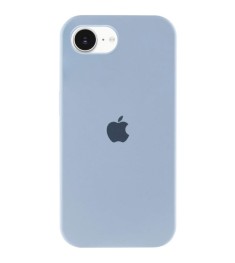 Силіконовий оригінальний чохол округлої форми для Apple iPhone 16e (53) блакитно..