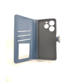Leather Book Gallant Case for Tecno Spark 10 Pro (Blue)