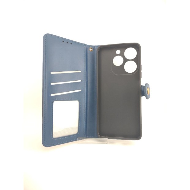 Leather Book Gallant Case for Tecno Spark 10 Pro (Blue)