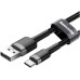 USB кабель Baseus Cafule Special Edition 3A (0.5м) (Type-C) (Чорний / Червоний) CATKLF-A91