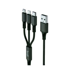 USB-кабель Budi 3in1 (MicroUSB+Lightning+Type-C) (Чёрный) DC203A8B U