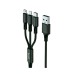 USB-кабель Budi 3в1 (MicroUSB+Lightning+Type-C) (Чорний) DC203A8B U