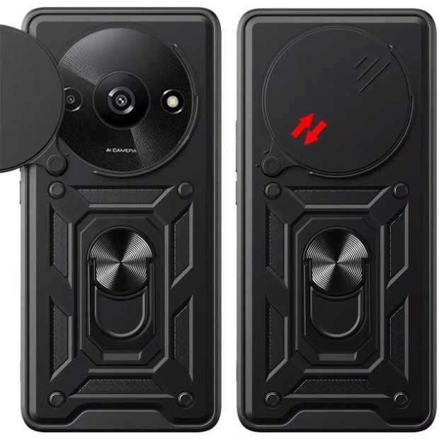 Чохол Ring Serge Armor Case для Xiaomi Redmi A3 (ShutCam) (Чорний)