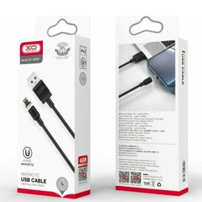 USB-кабель XO NB187 Magnetic 1м (Lightning) (Чёрный) DT