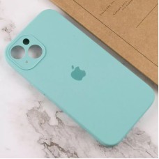 Силіконовий оригінальний чохол RoundCam для Apple iPhone 15 (49) Аквамарин.