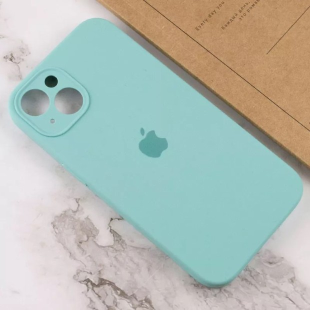 Силіконовий оригінальний чохол RoundCam для Apple iPhone 15 (49) Аквамарин.
