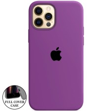 Силіконовий оригінальний круглий чохол для Apple iPhone 12 Pro Max (28) Brinjal