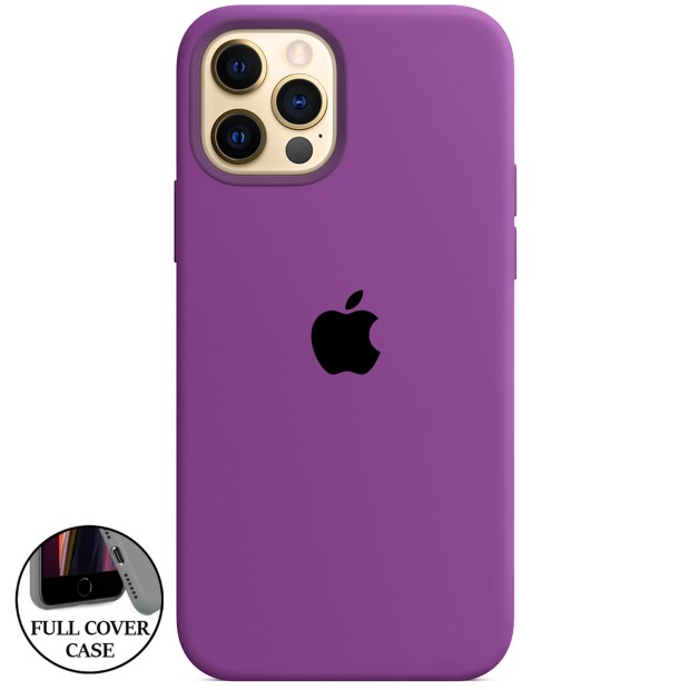 Силіконовий оригінальний круглий чохол для Apple iPhone 12 Pro Max (28) Brinjal