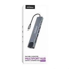 Перехідник USB HUB Walker WHUB-63 8в1 (Type-C)