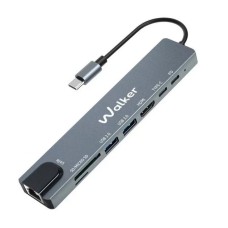 Переходник USB HUB Walker WHUB-63 8in1 (Type-C)