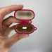 Чохол для навушників Full Silicone Case з мікрофіброю для Apple AirPods (рожево-червоний)