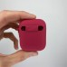 Чохол для навушників Full Silicone Case з мікрофіброю для Apple AirPods (рожево-червоний)
