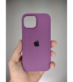Силіконовий оригінальний чохол круглої форми для Apple iPhone 15 (28) Brinjal