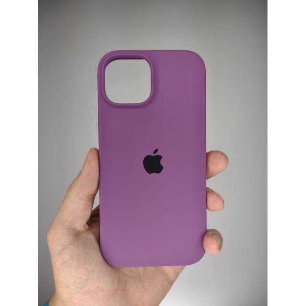 Силіконовий оригінальний чохол круглої форми для Apple iPhone 15 (28) Brinjal