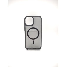 Силіконовий чохол iPaky Carbon Clear з MagSafe для iPhone 15 (Чорний)