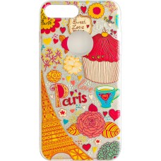 Силіконова накладка Glitter для Apple iPhone 7 Plus  /  8 Plus (Paris 01)