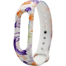 Strap Picture Design for Xiaomi Mi Band 5  /  Mi Band 6  /  Mi Band 7 (11) Pink Flowers