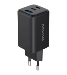 Адаптер зарядного пристрою Proove Pocket GaN 65W (2Type-C  /  1USB) (Чорний) WCP..