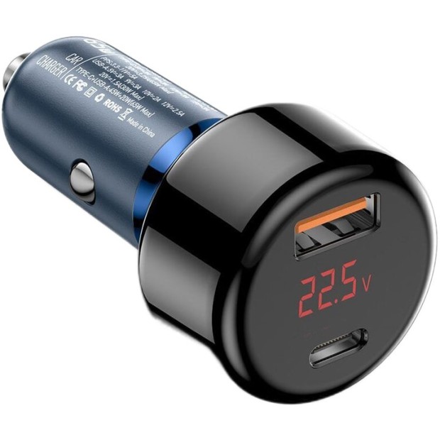 АЗП-адаптер Essager 65W (1USB / 1Type-C) (Синій) ECCPD-HJ03