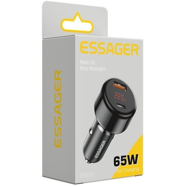 АЗП-адаптер Essager 65W (1USB / 1Type-C) (Синій) ECCPD-HJ03