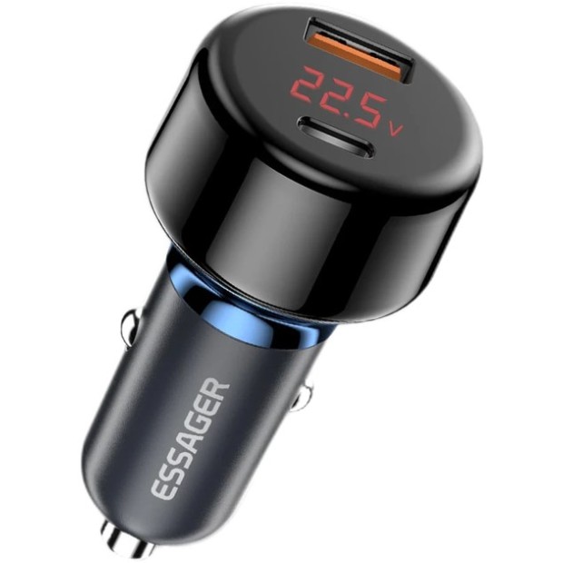 АЗП-адаптер Essager 65W (1USB / 1Type-C) (Синій) ECCPD-HJ03
