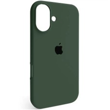 Силіконовий оригінальний круглий чохол для Apple iPhone 17 (55) темно-зелений