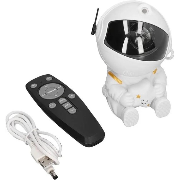 Детский ночник-проектор звёздного неба Small Astronaut (Белый) Детский ночник-проектор звёздного неба Small Astronaut (Белый)